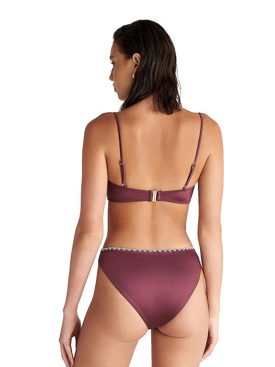 Strapless Bikini Top με Ενίσχυση Μπορντό