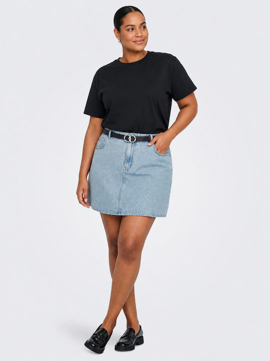 Denim High Waist Mini Skirt Blue