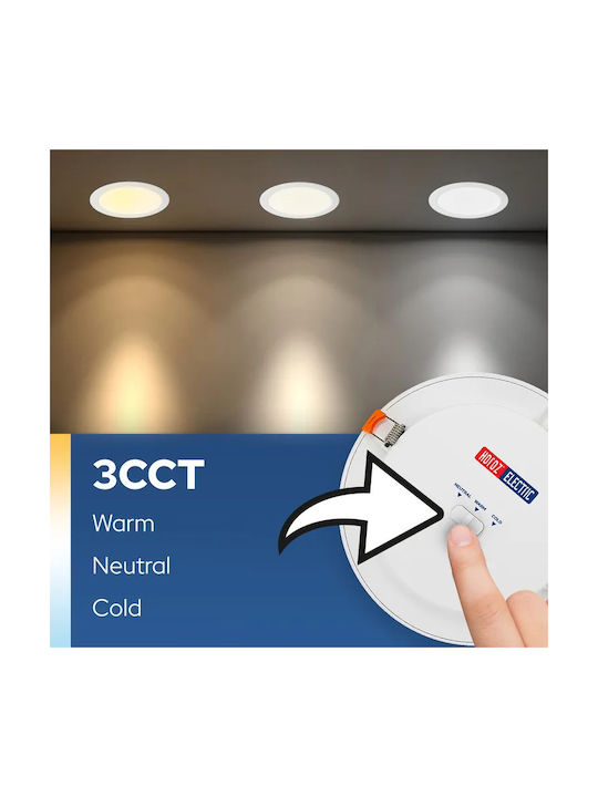 Horoz Electric Στρογγυλό Χωνευτό Σποτ με Ενσωματωμένο LED και Θερμό Λευκό Φως Λευκό