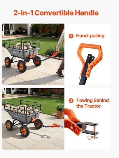 Garden Cart Log Transport Plastic with Maximum Load Capacity 680kg