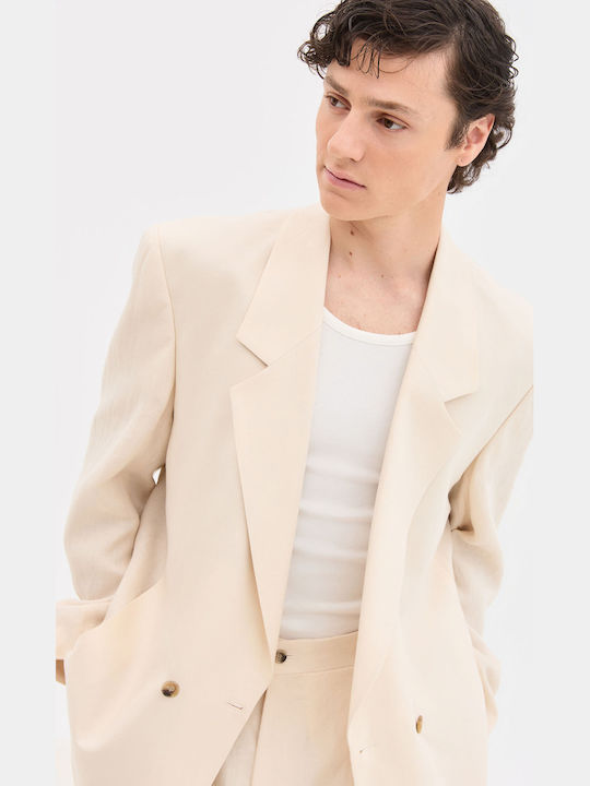Summer Men’s Suit Jacket Beige