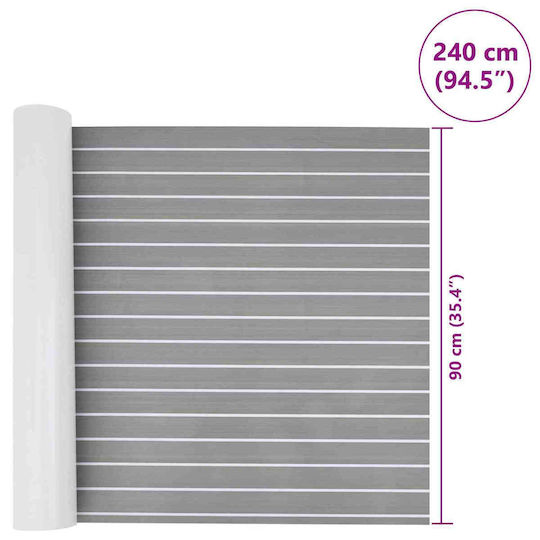 Boat Mat Striped Light Gray White 240 x 90 cm Eva 42046770 Light Gray