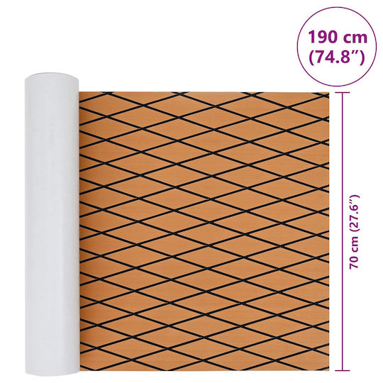 Boat Mat Striped Brown Black 190 x 70 cm Eva 42046777 Dark Grey