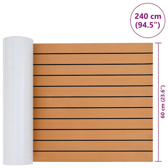 Boat Mat Striped Brown Black 240 x 60 Cm Eva 42046772 Brown