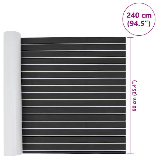 Boat Mat Striped Dark Gray White 240 x 90 cm Eva 42046771 Dark Gray