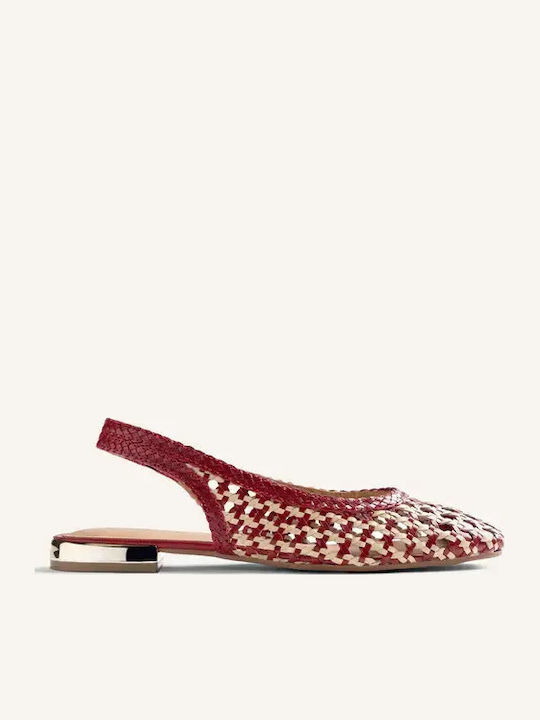 Γυναικείες Μπαλαρίνες Slingback σε Κόκκινο Χρώμα