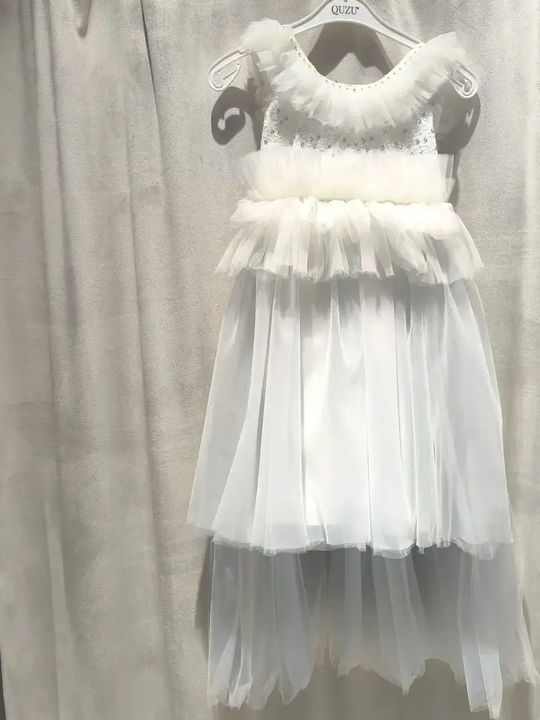 Kinderkleid Ärmelloses Tüll Für Blumenmädchen Hellblau
