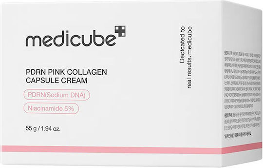 Medicube Pdrn Pink Collagen Capsule Moisturizing & Restoring Face Cream for Blemishes with Hyaluronic Acid & Collagen 55gr