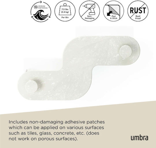 Umbra Wandmontiertes Badezimmerregal aus Kunststoff 30x15.9x10.2cm Grau