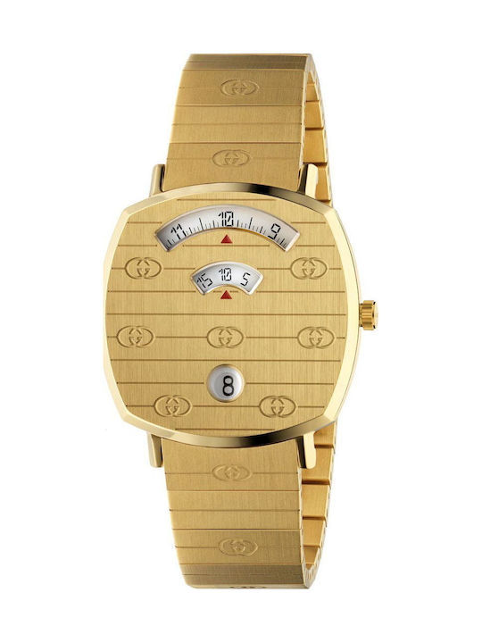 Gucci Men's Watch 35mm Battery with Gold Metal Bracelet