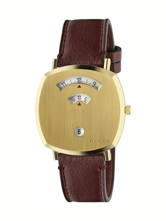 Gucci Ρολόι Μπαταρίας με Δερμάτινο Λουράκι