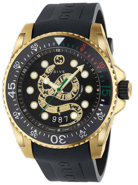 Gucci Battery Watch with Rubber Strap