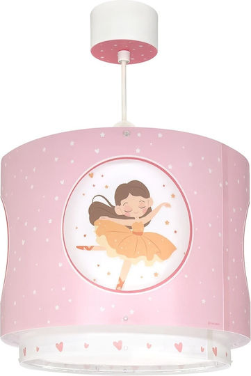 Ango Dance Single-Light Kids Ceiling Pendant Light Made of Plastic 15W with E27 Socket Pink
