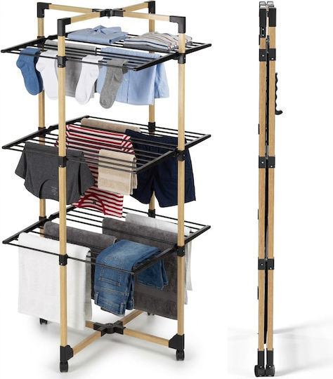 Bakaji Klappbare Vertikale Kleiderständer Kleidung 3 Ebenen 69x136x69 Aus Räder 02002248 Bakaji Klappbare Vertikale Kleiderständer Kleidung 3 Ebenen 69x136x69 Aus Räder 02002248