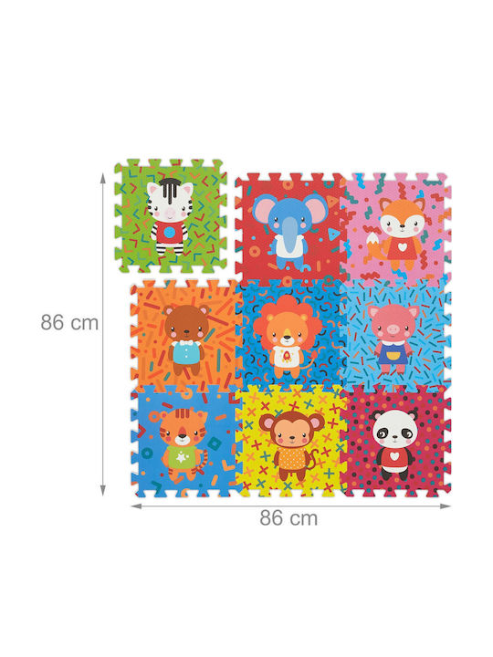 Relaxdays Interaktives Kinder-Bodenpuzzle 9 Teile