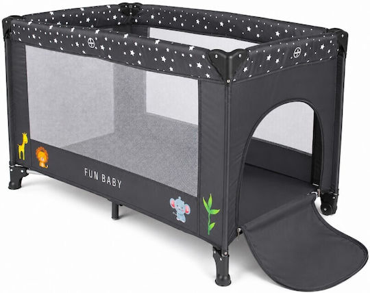 Fun Baby Playpen With Mattress Gray 62x125cm