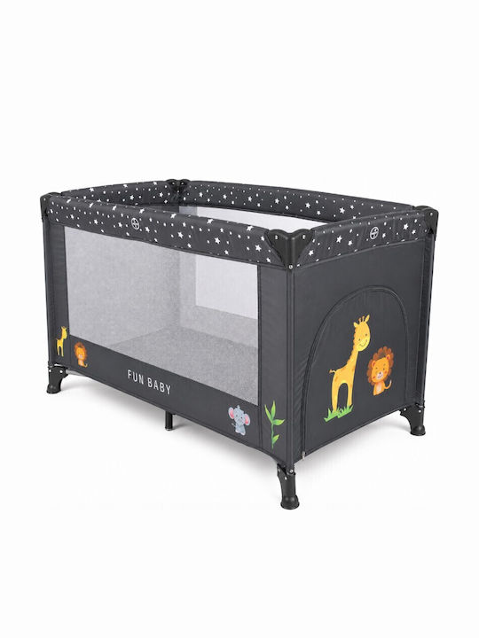 Fun Baby Playpen With Mattress Gray 62x125cm