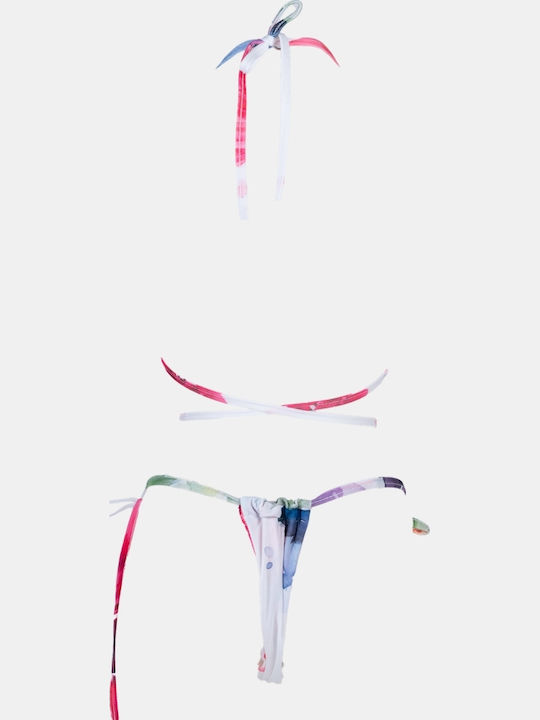 Set Bikini Set De Bikini Triunghi Și String Alb