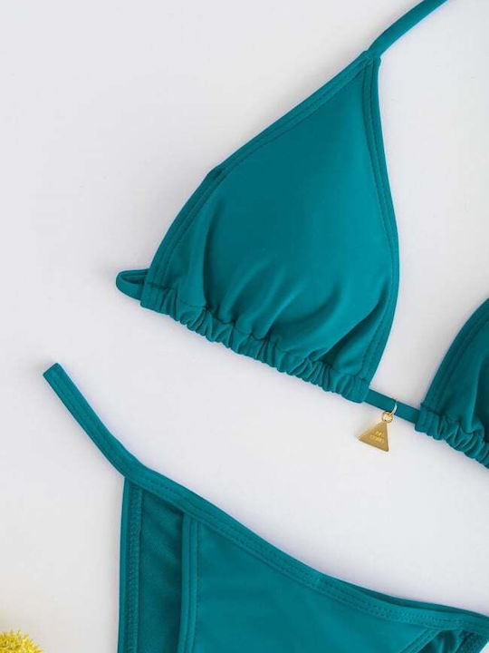 Set Bikini Dreieck Top Petrol