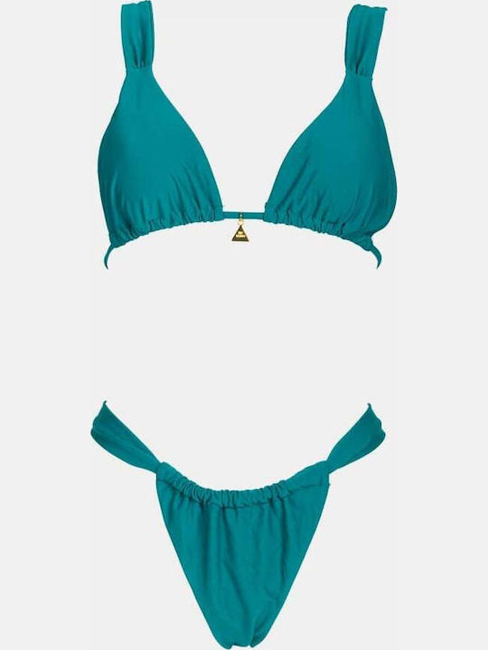 Set Bikini Triangle Petrol Blue