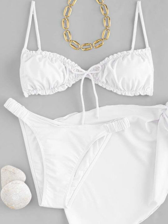 Set Bikini 3 Τεμαχίων Ασπρο