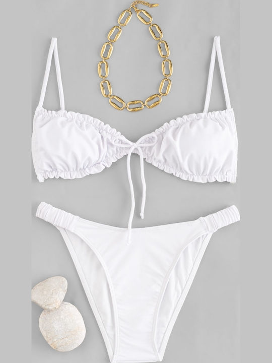 Set Bikini 3 Τεμαχίων Ασπρο