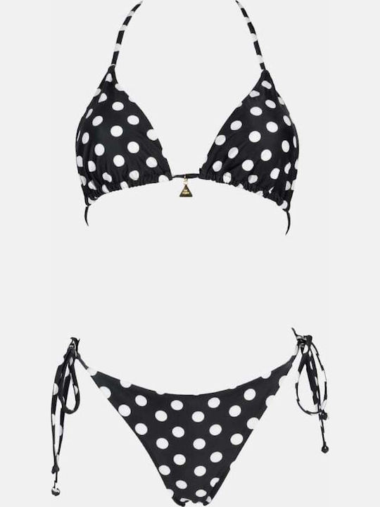 Set Bikini Triangle Polka Dot Black