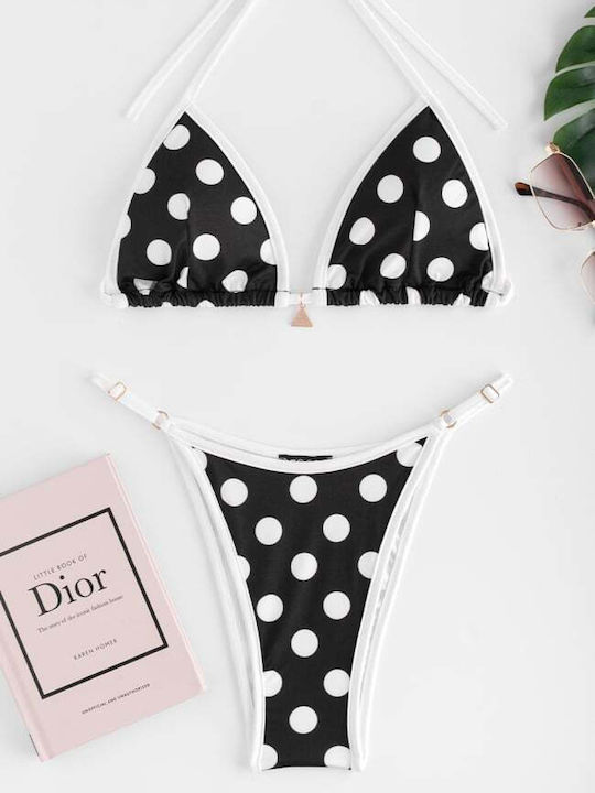 Set Bikini Triangle Polka Dot Black
