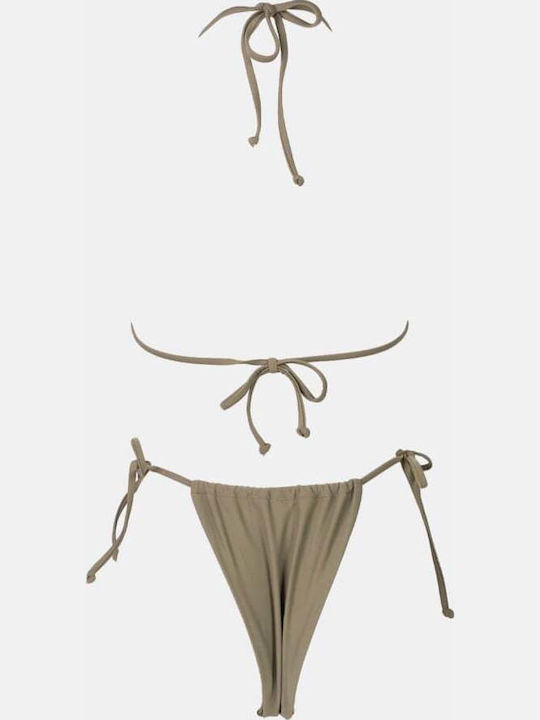 Set Bikini Dreieck Beiges Dunkel