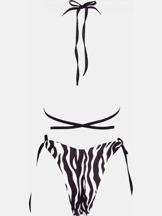 Set Bikini Triangle Animal Print White/Black