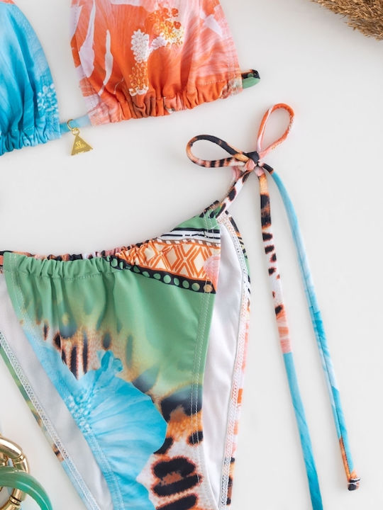Set Bikini Τριγωνάκι Animal Print Πορτοκαλι