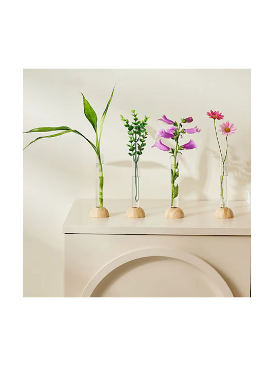 Vază Decorativă Din Lemn Transparentă 5xÎnălțime 15.5cm