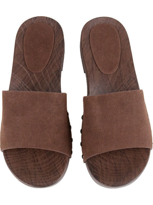 Flache Damen Sandalen Braun
