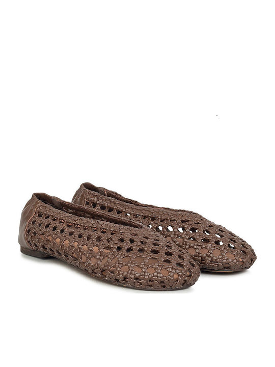 Inuovo Women's Ballerina Shoes In Brown Colour