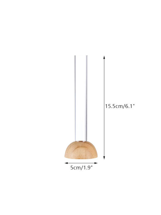 Vază Decorativă Din Lemn Transparentă 5xÎnălțime 15.5cm