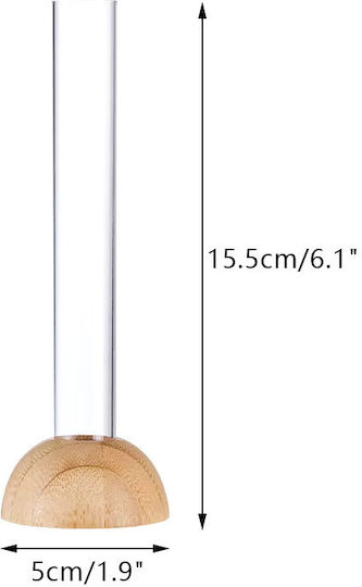 Dekorative Holzvase Transparent 5xH15,5cm