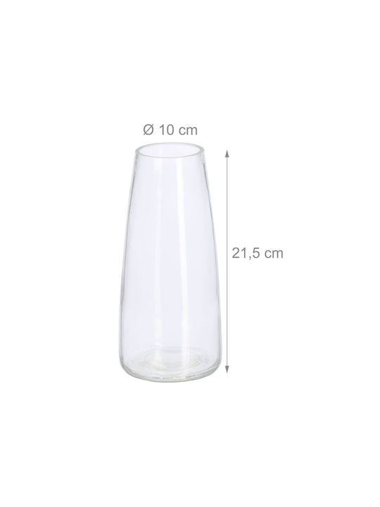 Relaxdays Vază Decorativă Din Sticlă Transparentă 10xÎ21.5cm