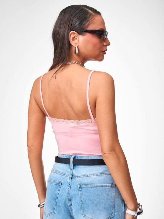 Lace Pink Women's Bodysuit