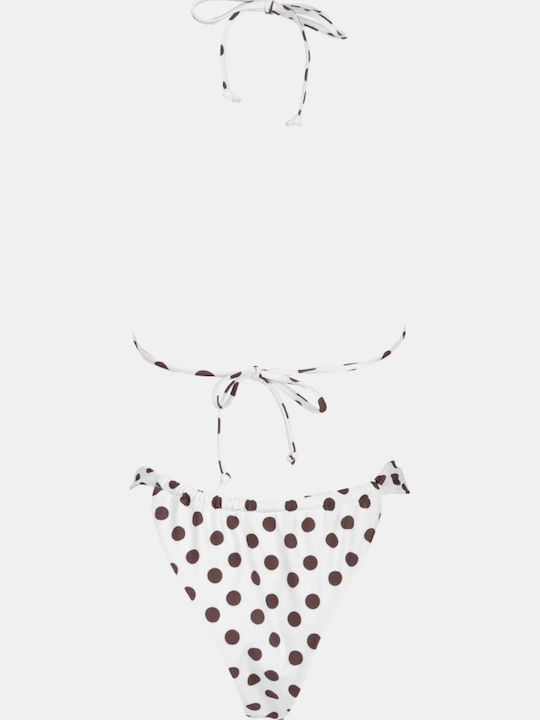 Set Bikini Triangle Polka Dot Beige