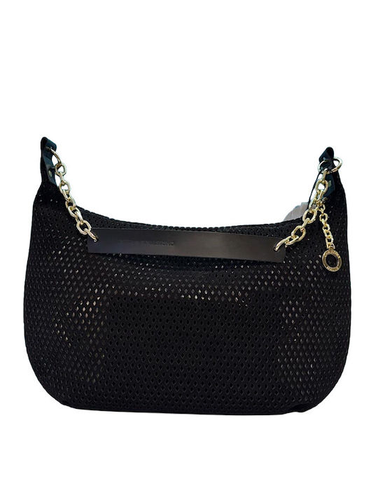 Suede Hobo Women's Shoulder Bag Black