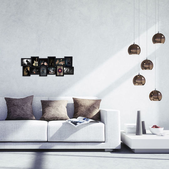 Relaxdays Multi Ramă Foto 12 Fotografii Din Plastic Cu Ramă Neagră (Personalizat)