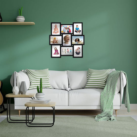Relaxdays Rama Foto Multi De Perete 9 Fotografii Din Plastic (Personalizat)