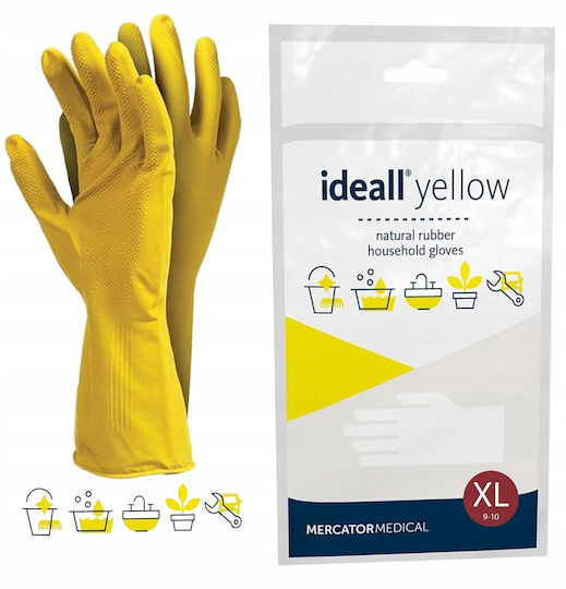 Mercator Medical Ζεύγος Γαντιών Καθαριότητας Latex Extra Large Κίτρινα