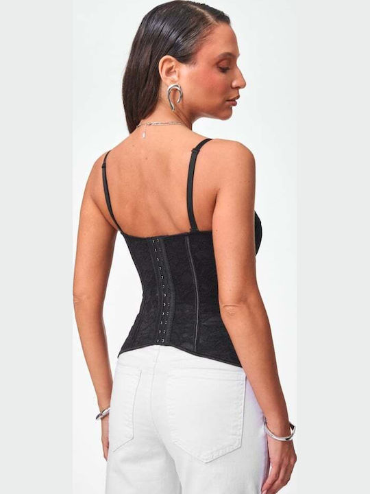 Damen Bluse Korsett Schwarz