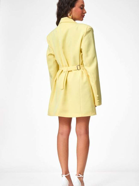 Decoro Women's Double Breasted Yellow Blazer