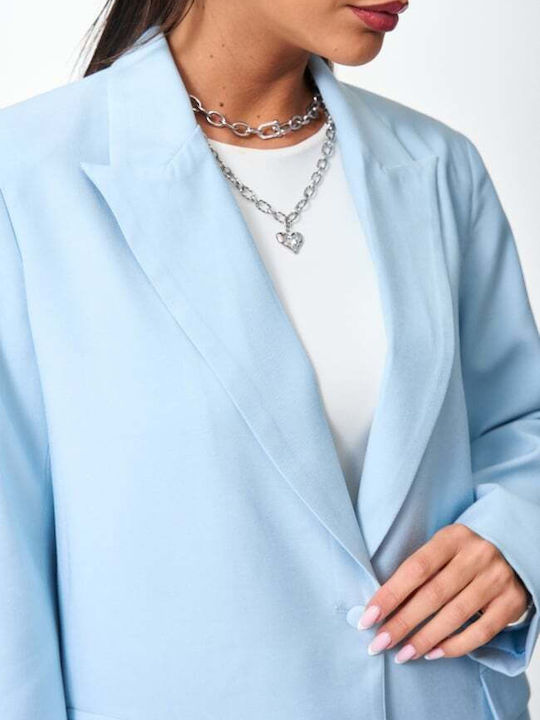 Decoro Damen Blazer Hellblau