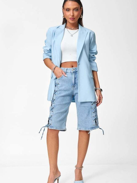 Decoro Damen Blazer Hellblau