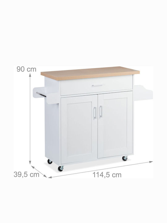Dulap De Bucătărie De Pardoseală Alb 90x39.5x114.5 cm