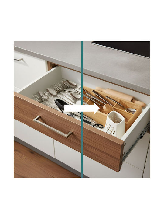 Relaxdays Tăvi Pentru Tacâmuri De Sertar Din Lemn 40x12x6cm Bej