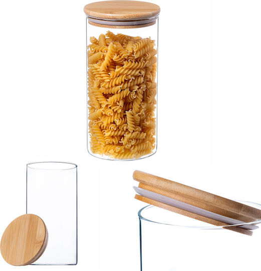Kadax Set of 6 General Use Glass Jars with Lid Transparent 1400ml 6 Pieces